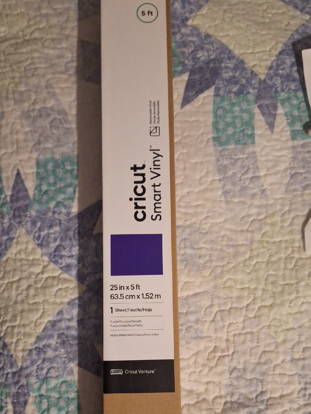 Cricut Smart Vinyl Removable Purple NIB Unopened 25in X 5ft Wide
